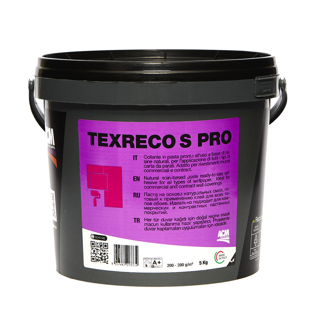 Adeziv tapet TEXRECO S PRO 5 KG - Gata preparat, potrivit pentru tapet de dimensiuni mari