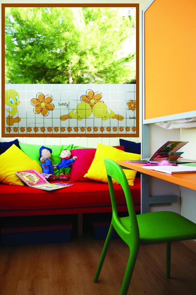 Folie autocolanta electrostatica pentru geam Linea TWEETY 0.46m x 1m 